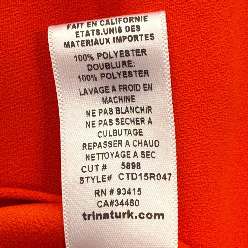 Trina Turk Jumpsuit Womens 10 Orange Wide Leg Empire Waist V-Neck NWT - Picture 9 of 12
